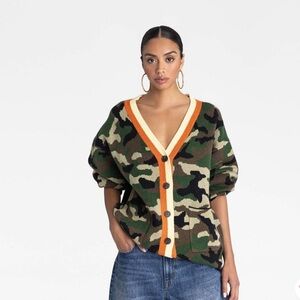 NWT KBB by KAHLANA Women's 'The Slouchy Cardigan' - Olive Camo L